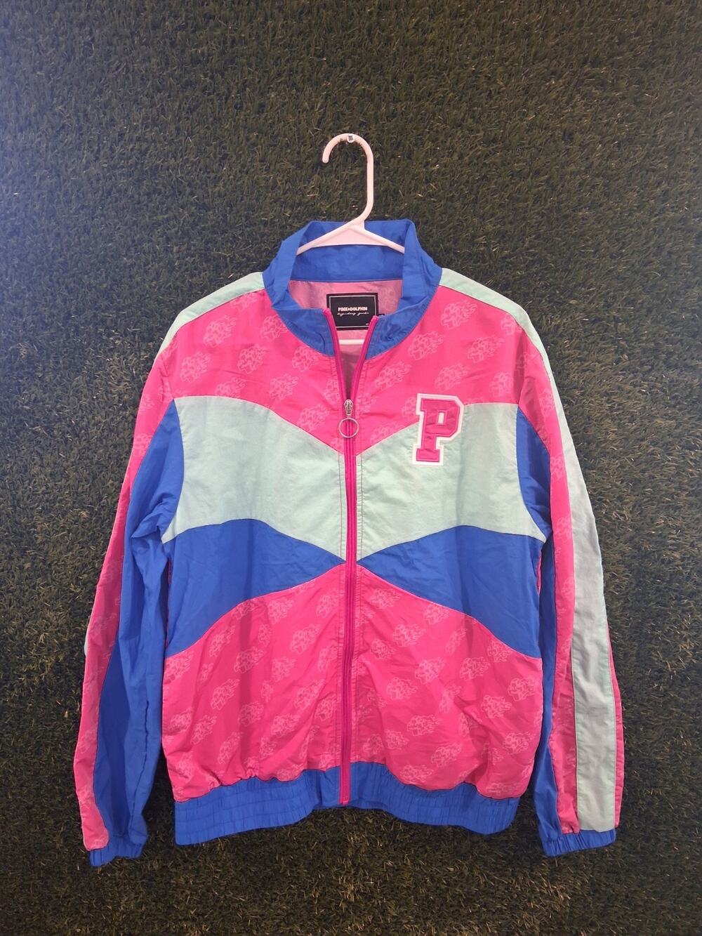 Pink Dolphin Mr Positive Colorblock Windbreaker Jacket Pink Blue Men's Size M
